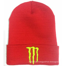 3D High Quality Embroidered Stripe Edge Beanie (S-1069)